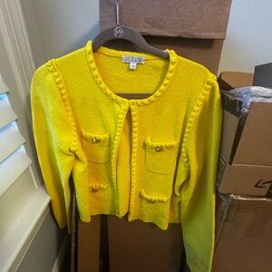 J. Crew Vibrant Yellow Knit Cardigan